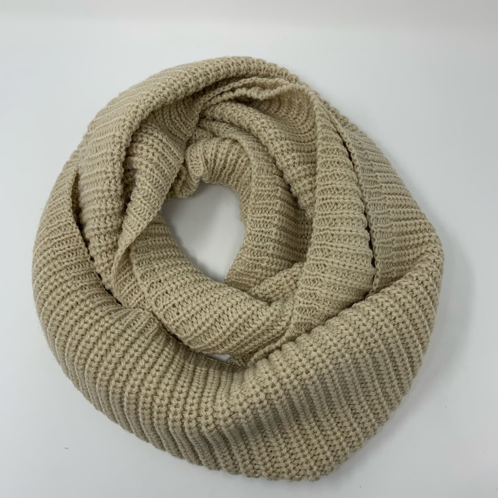 Tan Knit Infinity Scarf